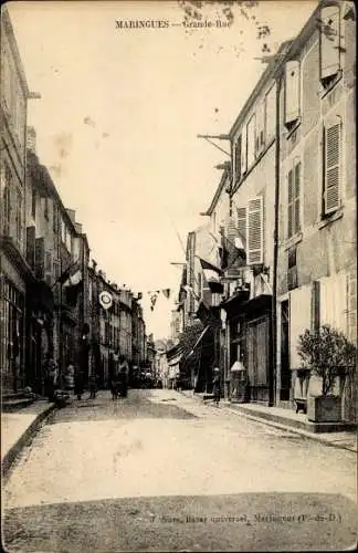 Ak Maringues Puy de Dôme, Grande Rue, Straßenpartie in der Stadt