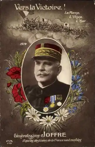 Ak Vers la Victoire, Französischer General Joseph Joffre