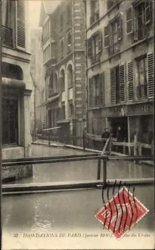 Ak Paris, Les Inondations 1910, Rue des Ursins, Hochwasser