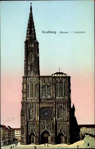 Leuchtfenster Ak Strasbourg Straßburg Elsass Bas Rhin, Cathédrale, Münster