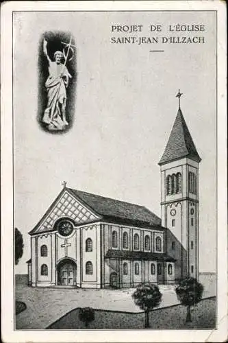 Ak Illzach Elsass Haut Rhin, Projet de l'Église Saint Jean, Kirche