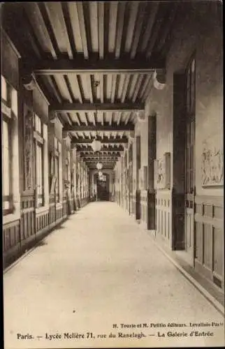 Ak Paris, Lycée Molière, 71 Rue du Ranelagh, La Galerie d'Entrée