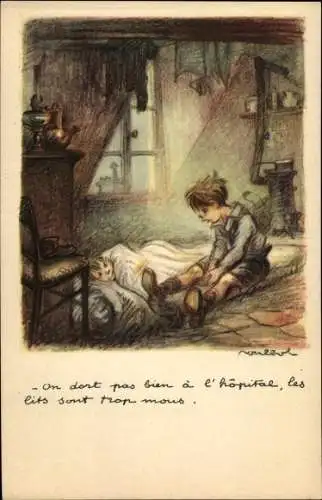 Künstler Ak Poulbot, Francisque, Ligue Nationale Contre le Taudis, Kinder