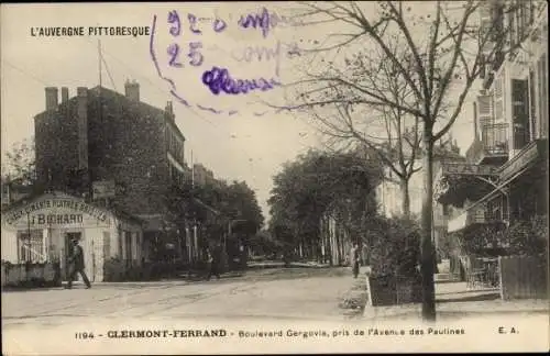 Ak Clermont Ferrand Puy de Dôme, Boulevard Gergovia, pris de l'Avenue des Paulines, J. Bichard