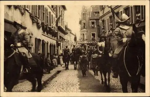 Ak Sélestat Schlettstadt Elsass Bas Rhin, Fêtes du Tricentenaire Français 1934, Maréchal, Cascogne