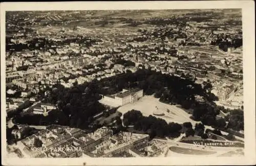 Ak Oslo Norwegen, Panoramablick auf die Stadt, Königliches Schloss