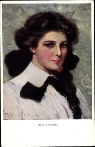 Künstler Ak Underwood, Clarence, Reife Kirschen, Frauenportrait, M. Munk Nr. 832