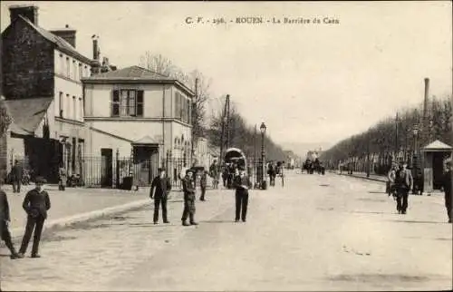 Ak Rouen Seine Maritime, La Barrière de Caen, Straßenansicht