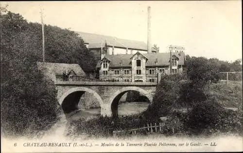 Ak Chateaurenault Indre et Loire, Moulin de la Tannerie Placide Peltereau, sur le Gault