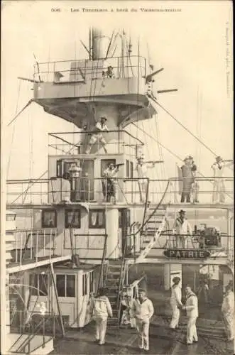 Ak Französisches Kriegsschiff, Patrie, Cuirassé, les Timoniers à bord du Vaisseau amiral