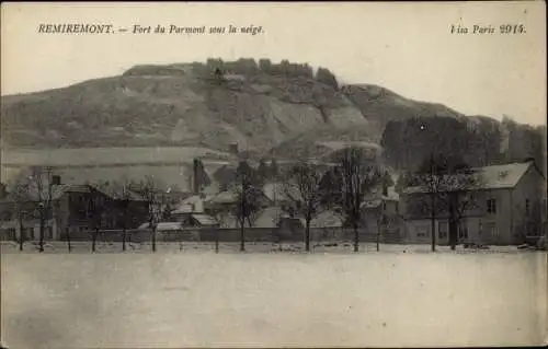 Ak Remiremont Lothringen Vosges, Fort du Parmont sous la neige