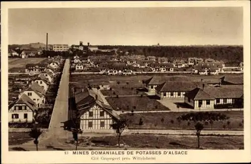 Ak Wittelsheim Elsass Haut Rhin, Mines Domainales de Potasses d'Alsace, Cité Grasegert, Siedlung