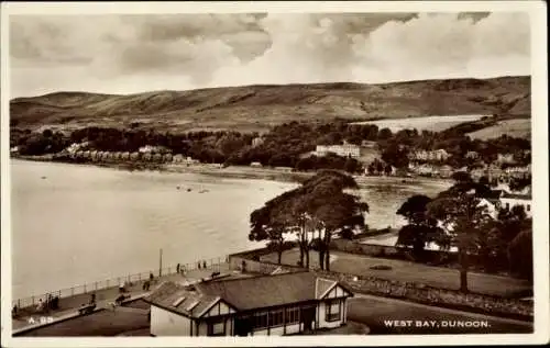 Ak Dunoon Argyll Schottland, West Bay, Panorama der Bucht, Häuser am Ufer