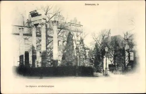 Ak Besançon Doubs, Le Square Archeologique, Säulen, Tempelruinen