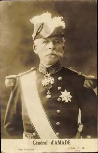 Ak General Albert d'Amade, französischer Heeresoffizier, Général de division, Uniform