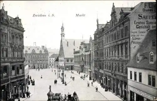 Ak Zwickau in Sachsen, Markt