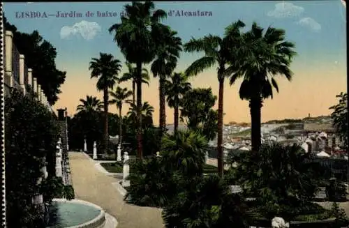 Ak Lisboa Lissabon Portugal, Jardim de baixo de S. Pedro d'Alcantara