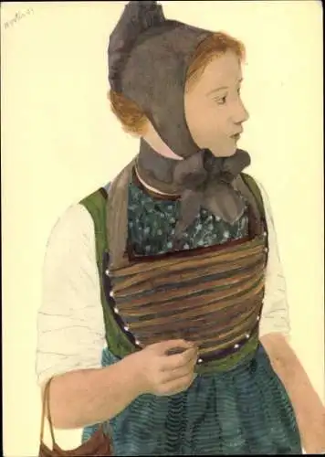 Künstler Ak Wirth, K., Young girl from the Canton Schaffhausen