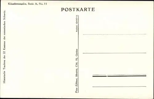 Wappen Ak Deveria, A., Frau und zwei Männer in Schweizer Tracht zu Tisch, Zürich 1830