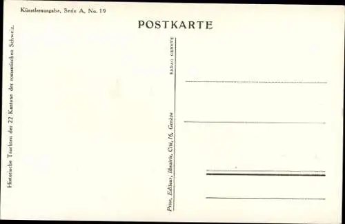 Wappen Ak Deveria, A., Eltern mit Baby in Schweizer Tracht, Appenzell 1830