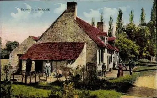 Ak Loiret, Un coin de la Sologne, Bauernhaus