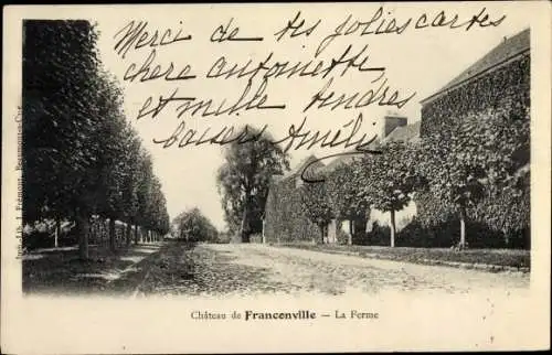 Ak Franconville Val d'Oise, Chateau, la Ferme