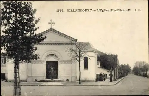 Ak Boulogne Billancourt Hauts de Seine, L'Eglise Sainte Elisabeth