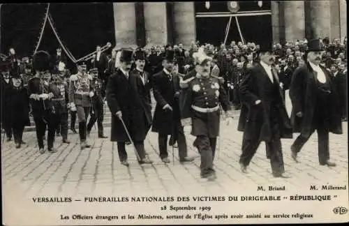 Ak Versailles Yvelines, Funerailles Nationales des Victimes du Dirigeable Republique 1909