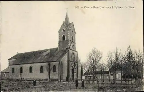 Ak Cercottes Loiret, L'Eglise
