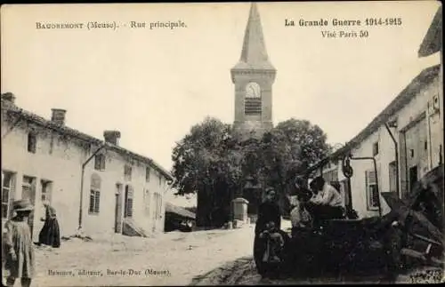 Ak Baudrémont Meuse, Rue principale, La Grande Guerre 1914 1915