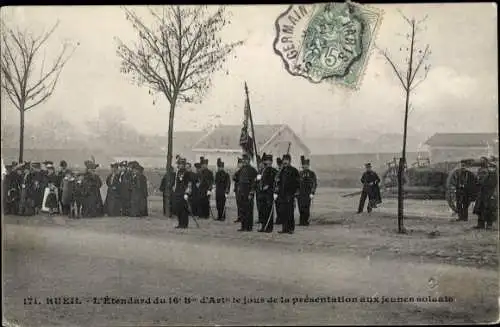 Ak Rueil Malmaison Hauts de Seine, L'Etendard du 16e Bataillon