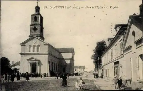 Ak La Menitre Maine et Loire, Place de l'Eglise