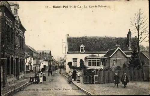 Ak Saint Pol sur Ternoise Pas de Calais, La Rue de Frevent