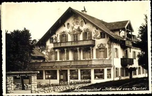 Foto Ak Kochel am See in Oberbayern, Alpengasthof Schmied von Kochel
