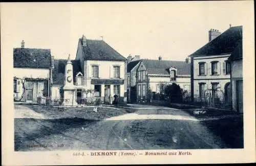 Ak Dixmont Yonne, Monument aux Morts, Kriegerdenkmal