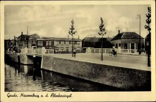 Ak Gouda Südholland Niederlande, Nieuwerbrug a. d. Bleekersingel