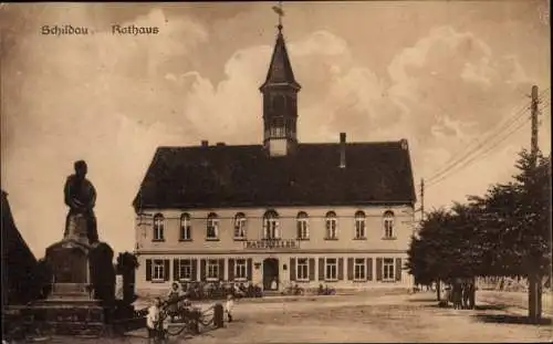 Ak Schildau Belgern Schildau, Rathaus