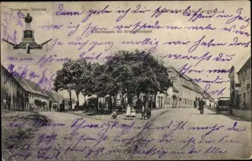 Ak Schildau Belgern Schildau, Straßenpartie, Gneisenau Denkmal