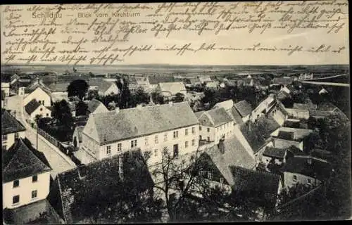 Ak Schildau Belgern Schildau, Blick vom Kirchturm