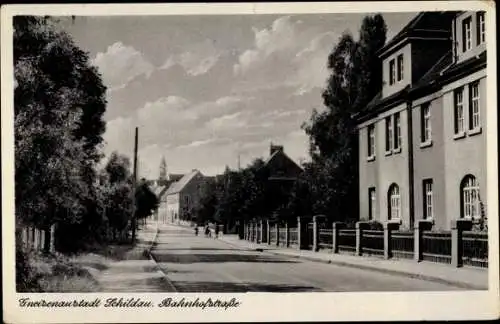 Ak Schildau Belgern Schildau, Bahnhofstraße