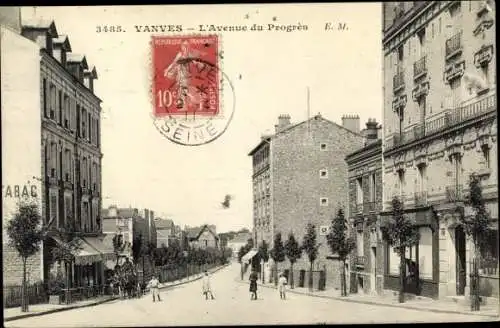 Ak Vanves Hauts de Seine, L'Avenue du Progres