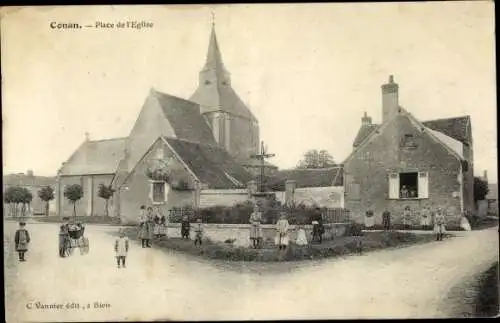 Ak Conan Loir-et-Cher, Place de l'Eglise