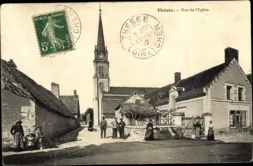 Ak Thésée Loir et Cher, Rue de l'Eglise