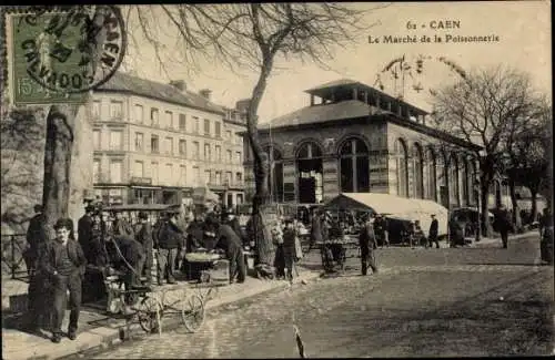 Ak Caen Calvados, Le Marche de la Poissonnerie