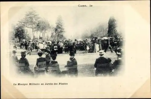 Ak Caen Calvados, La Musique Militaire au Jardin des plantes