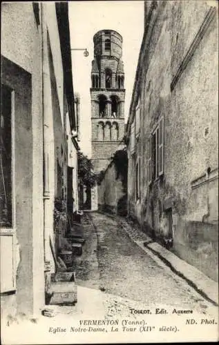 Ak Vermenton Yonne, Eglise Notre Dame, La Tour