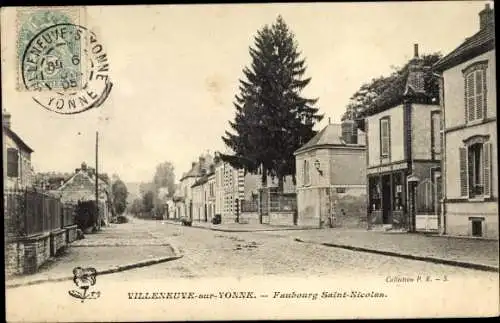 Ak Villeneuve sur Yonne, Faubourg Saint Nicolas