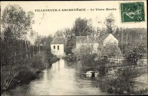 Ak Villeneuve L'Archevêque Yonne, Vieux Moulin