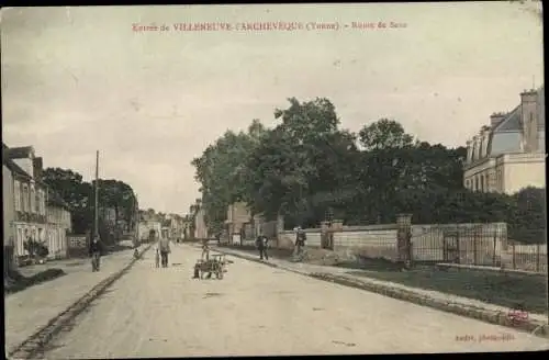 Ak Villeneuve L'Archevêque Yonne, Route de Sens