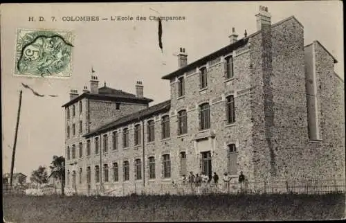 Ak Colombes Hauts de Seine, L'Ecole des Champarons